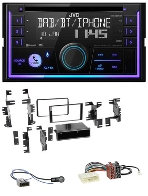 JVC MP3 USB 2DIN DAB Bluetooth CD Autoradio für Nissan Micra 13-17 schwarz glänz - Bild 1 von 4
