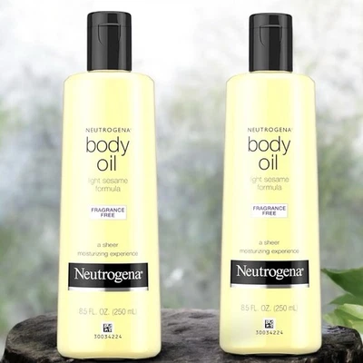 2 botellas nuevas de aceite corporal Neutrogena 8,5 fl. Oz. Fórmula de sésamo ligero Foto 1 de 2