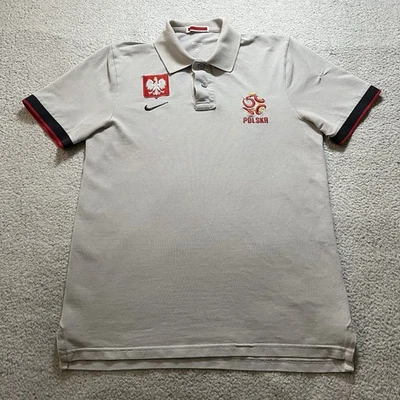 Poland Shirt Mens Medium Gray Nike Soccer National Team Polo Vintage Jersey - Image 1 of 4