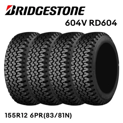 BRIDGESTONE 604V RD604 155R12 6PR(155/80R12) for Kei truck mini tires [Set of 4] - Image 1 of 4