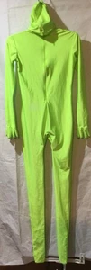 Limettengrüner Ganzkörper Kostüm für Erwachsene mit Kapuze Einheitsgröße - Bild 1 von 6