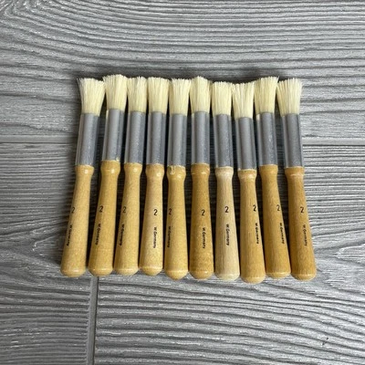 Lot of 10 Vintage M. Grumbacher Gainsborough #1368 Size 2 Stencil Brushes NOS