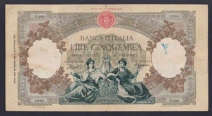 Banconota Italia 5000 lire Regine del Mare 1955 P.-85c BB-/VF- - Imagen 1 de 3