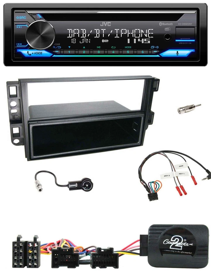 JVC Bluetooth Lenkrad USB DAB CD Autoradio für Chevrolet Aveo Captiva 2006-2011 - Bild 1 von 4