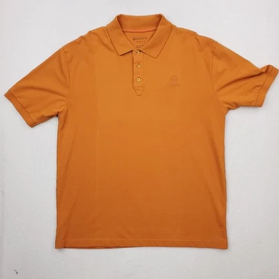 Beretta Polo Shirt Mens Large Orange Cotton Embroidered Logo Short Sleeve - Image 1 of 4
