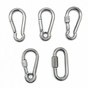 Karabinerhaken Schraubverbinder Schnapphaken Edelstahl Rostfrei A4 Karabiner - Bild 1 von 15