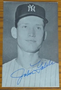 JOHN GABLER dec. 2009 auto signed 4x6 postcard New York Yankees 1959-60 - Picture 1 of 1
