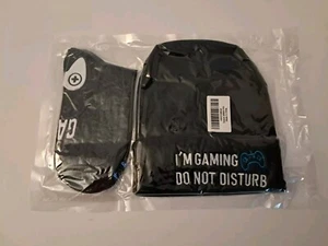 Juego de gorra/calcetín para jugador I'm Gaming Do Not Disturb gorra tejida negra sellada regalo talla única - Imagen 1 de 2