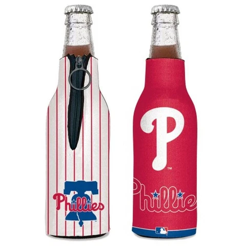 Philadelphia Phillies 12oz Two Sided Bottle Cooler [NEW] Can Holder Foam Koozie Cover