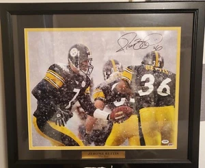 NICE Framed & Matted Autographed Steelers Jerome Bettis Snow 16x20 Photo PSA - Picture 1 of 6