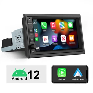 1 DIN Carplay Autoradio Bluetooth Wireless Android Auto Mit 7" Bildschirm AUX BT - Bild 1 von 8