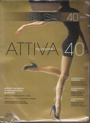 Meia-calça/calça italiana OMSA Support 40. Elástico graduado. Todos os tamanhos/cores. - Imagem 1 de 2