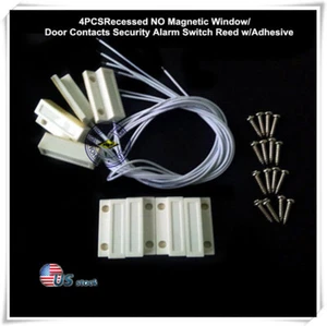 Recessed NO Magnetic Window/Door Contacts Security Alarm Switch Reed w/Adhesive - Picture 1 of 5
