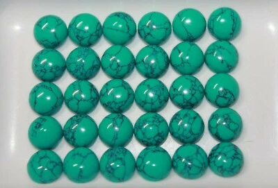 Turquoise 10mm Flat Back Cabochon Round Loose Gemstone(s) - Image 1 of 2