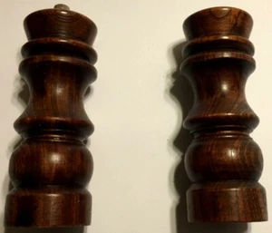Wooden Salt Shaker And Pepper Mill Grinder 6 3/4” Dark Brown by Good Wood - Picture 1 of 4
