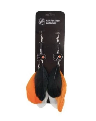 NHL PHILADELPHIA FLYERS TEAM COLOR FEATHER EARRINGS Cover