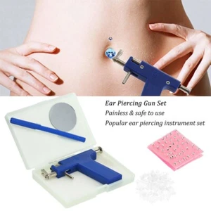 Ear Piercing Gun Kit, Pro Steel Ear Nose Navel Body Professional Easy to use AU - Foto 1 di 7