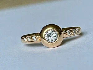 ANELLO da 0,40 carati SOLITARIO BRILLANTE E BRILLANTE ORO 750/18K - Foto 1 di 9