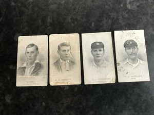 WILLS HAVELOCK AUSTRALIAN & ENGLISH CRICKETERS X4 HILL MINNETT REDGRAVE WOOLLEY - Picture 1 of 2