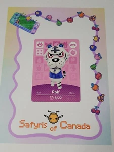 Rolf #293 Animal Crossing Amiibo Card Authentic Never Scanned - Zdjęcie 1 z 3