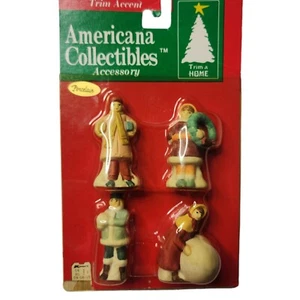 Vintage Christmas Trim Accent Americana Collectibles 4 Porcelain Figurines - Picture 1 of 9