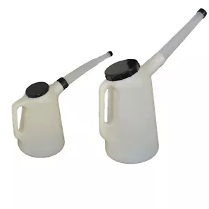 2 jarras medidoras de aceite de 5 y 2 litros anticongelante lavado de pantalla con picos y tapas - Imagen 1 de 3