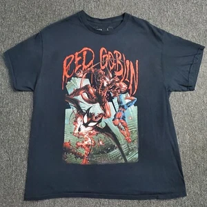 Red Goblin T-Shirt Herren Gr. Large schwarz Spiderman Marvel Grafikdruck Comic CULA - Bild 1 von 9