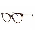 Tom Ford Women's Eyeglasses Dark Havana Plastic Round Shape Frame FT5770-B 052