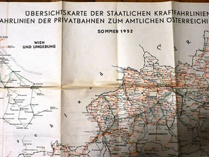 Übersichtskarte - Staatliche Kraftfahrlinien + Privatbahnen - Ö Sommer 1952 (7) - Picture 1 of 3