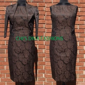 Paisley-Druck Anlass Mutter der Braut/Bräutigam Kleid mit Bolero Größe UK 10-20 - Bild 1 von 3