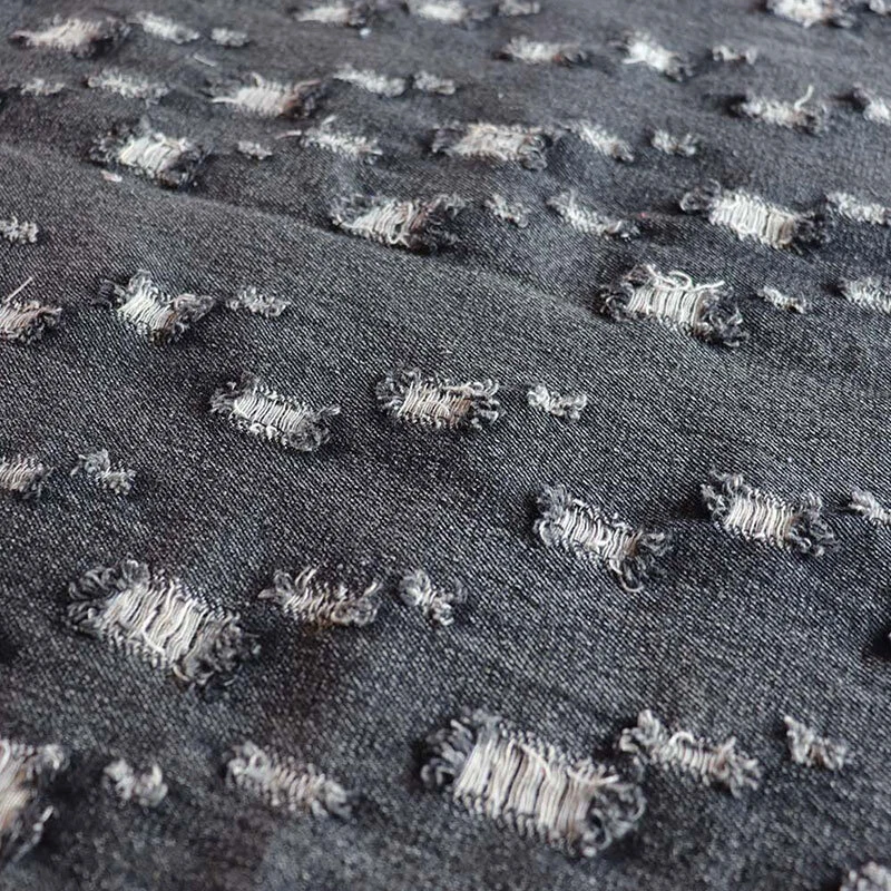 50cm Blue Jeans Denim Ripped Fabric Sewing Pants Jackets DIY Costume Materials - Image 1 of 4