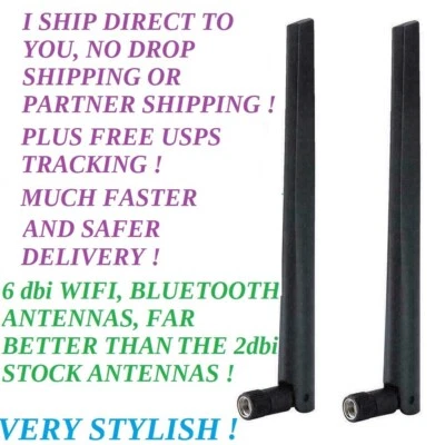 QTY 2 RP-SMA DENON, YAMAHA, MARANTZ WIFI / BLUETOOTH ANTENNAS "HIGH GAIN"