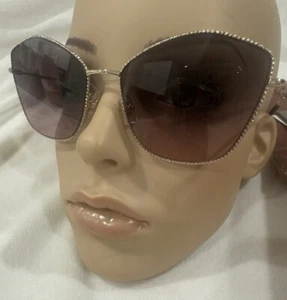 AUTHENTIC MIU MIU Sunglasses SMu 60v Gold  Tortoise Gold Mu60vS 60mm Pink Chain - Picture 1 of 10