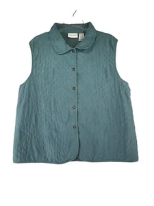 Vintage Alfred Dunner Damen Größe 18 Weste blau Volldruckverschluss Kragen Strick & Stoff - Bild 1 von 11