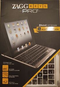 ZAGG Keys Pro Bluetooth Keyboard  Apple iPad Generation 2&3 Aluminum  NEW IN BOX