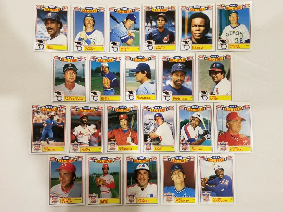 1984 Topps ALL STAR JUEGO DE INSERCIONES BRILLANTES (juego completo de 22 cartas) Foto 1 de 1