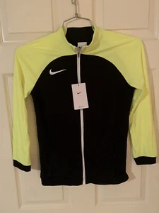 Nike YOUTH Full Zip Track Jacket Size MEDIUM Color Black & Optic Yellow DH9283 - Picture 1 of 3