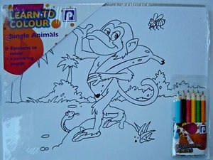 Kids Children's Learn To Colour Circus With 6 Colouring Pencils Set Brand New - Picture 1 of 5