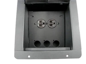 PROCRAFT FPMU-1DUP3X-BK Recessed Stage Pocket / Floor Box 1 AC + 3 "D" punches - Picture 1 of 4