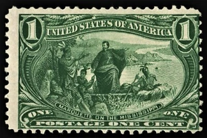 1898 US Stempel Scott #285 1 Cent Marquette auf dem Mississippi F MLH OG FRISCH #101 - Bild 1 von 2