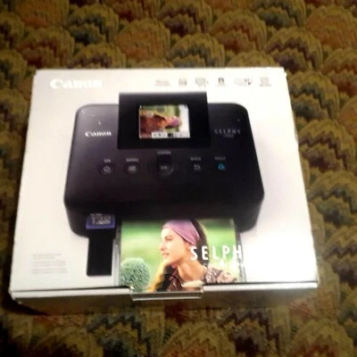 Canon Selphy CP800 Black Compact Photo Printer Bundle w/ Ink, Paper Manual & Box - Image 1 of 3
