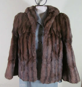 ❤HERMOSA CHAQUETA ABRIGO DE PIEL DE VISÓN OSCURO FINALES DE 1940 PRINCIPIOS DE 1950~ TALLA 2-4 Leer ESTADO❤ - Imagen 1 de 12