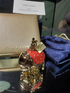 Vintage Estee Lauder Bejeweled Elephant Solid Parfum Compact Neiman-Marcus Quittung - Bild 1 von 4