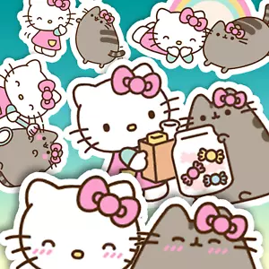 Adesivi Hello Kitty e Pusheen, adesivi Kawaii, adesivi Sanrio - Foto 1 di 6
