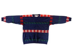 Pringle Scotland Men's Vintage Ugly 100% Wool Blue Knit Sweater Jumper - Size XL - Bild 1 von 9