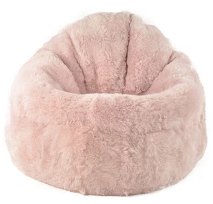ÖKO LAMMFELL SITZSACK ROSA PALE PINK KURZWOLLIG BEAN BAG - Picture 1 of 6