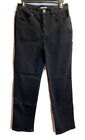 Croft &amp; Barrow Womens Straight Jeans Black Denim Classic Fit Stretch Siz 4 Short