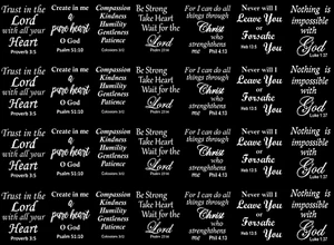 Bible Verse Proverb Psalm 28 pcs 1" White Fused Glass Decals - Picture 1 of 2