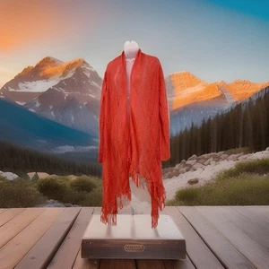 NEU Tommy Bahama MOLINO CASCADE WICKEL-Cardigan KLEIN Mohair Quaste ROT HEISS 178 $ - Bild 1 von 14