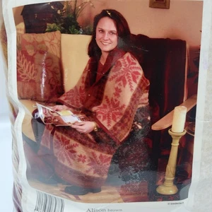 Neu Biederlack Kuscheltuch Fair Isle Reißverschluss kuschelig rotbraun 55x67 - Bild 1 von 6